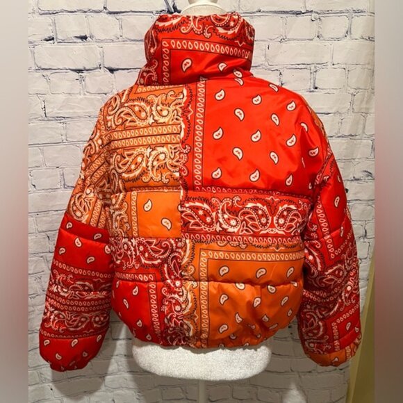 AZALEA WANG PAISLEY MIDTOWN PUFFER Jacket XL - Picture 6 of 9